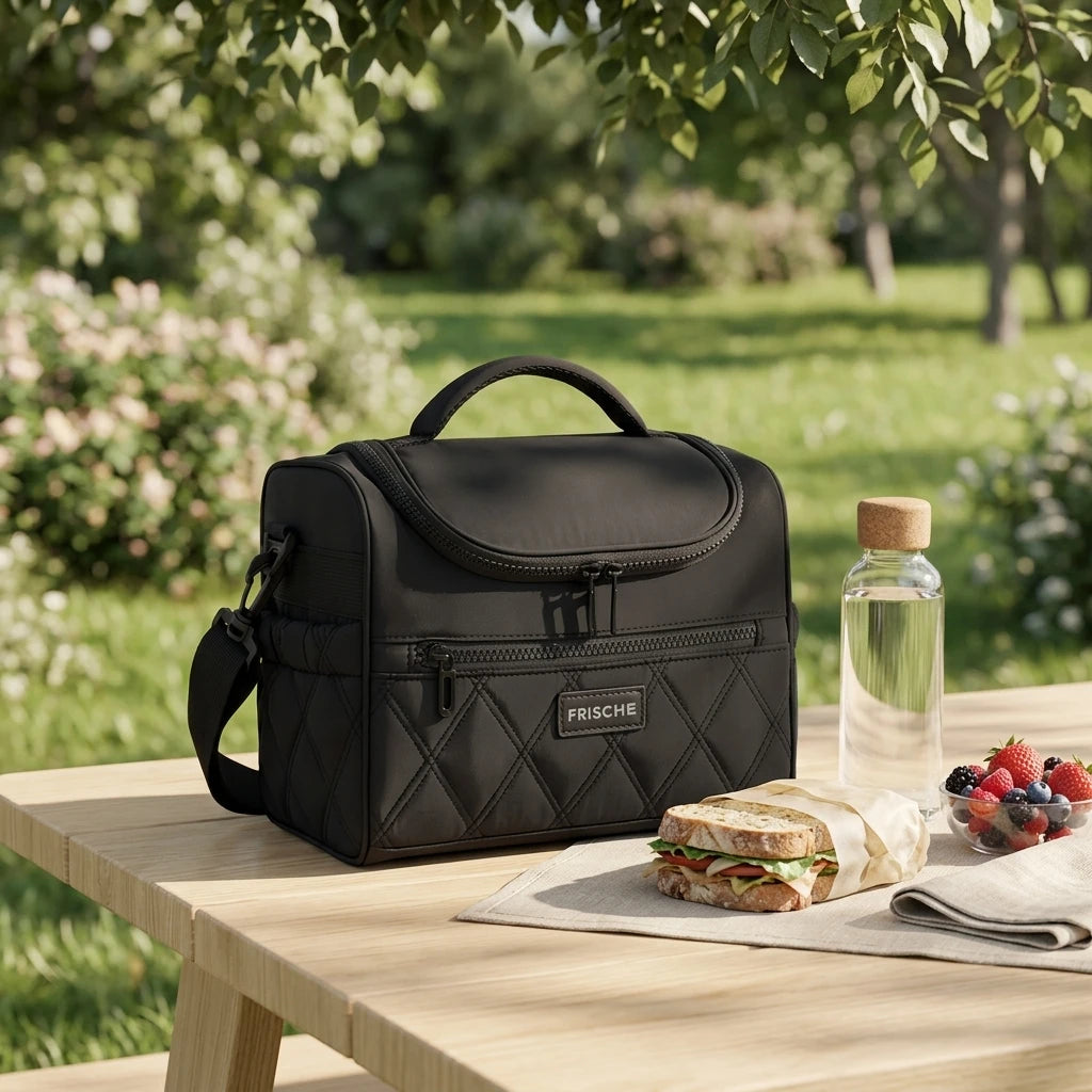 Lunch Bag for Work Picnic Portable Insulated Food Carrier Bag with Waterproof-Lining and Multiple Compartments Peaceful Pleasures Health and Wellness