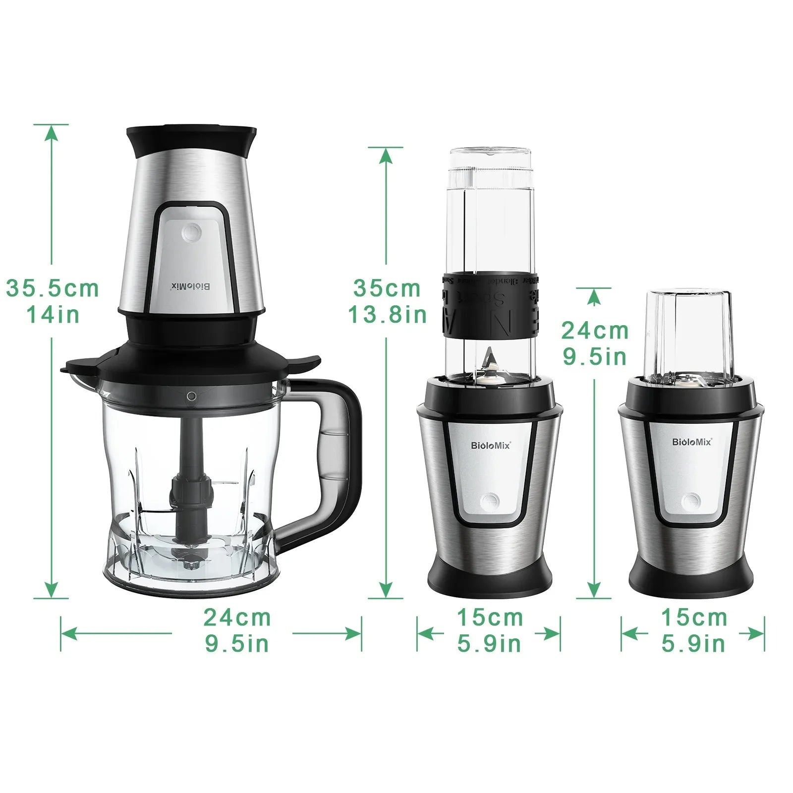 BioloMix 3-in-1 Food Processor – 700W Blender, Chopper & Grinder Food Processor BioloMix