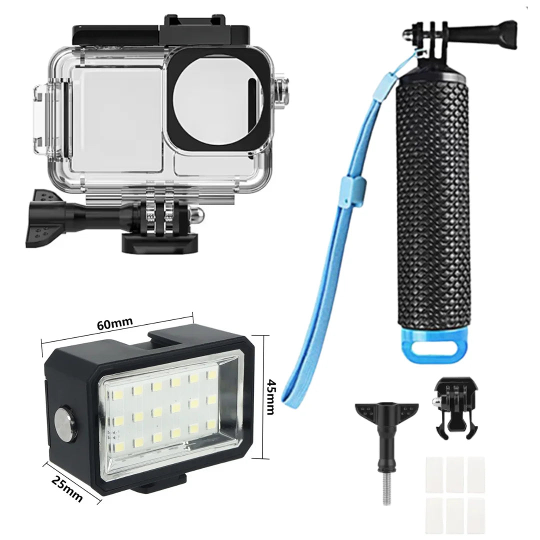 70M Dive Housing for DJI Osmo Action 6 + Underwater Fill Light