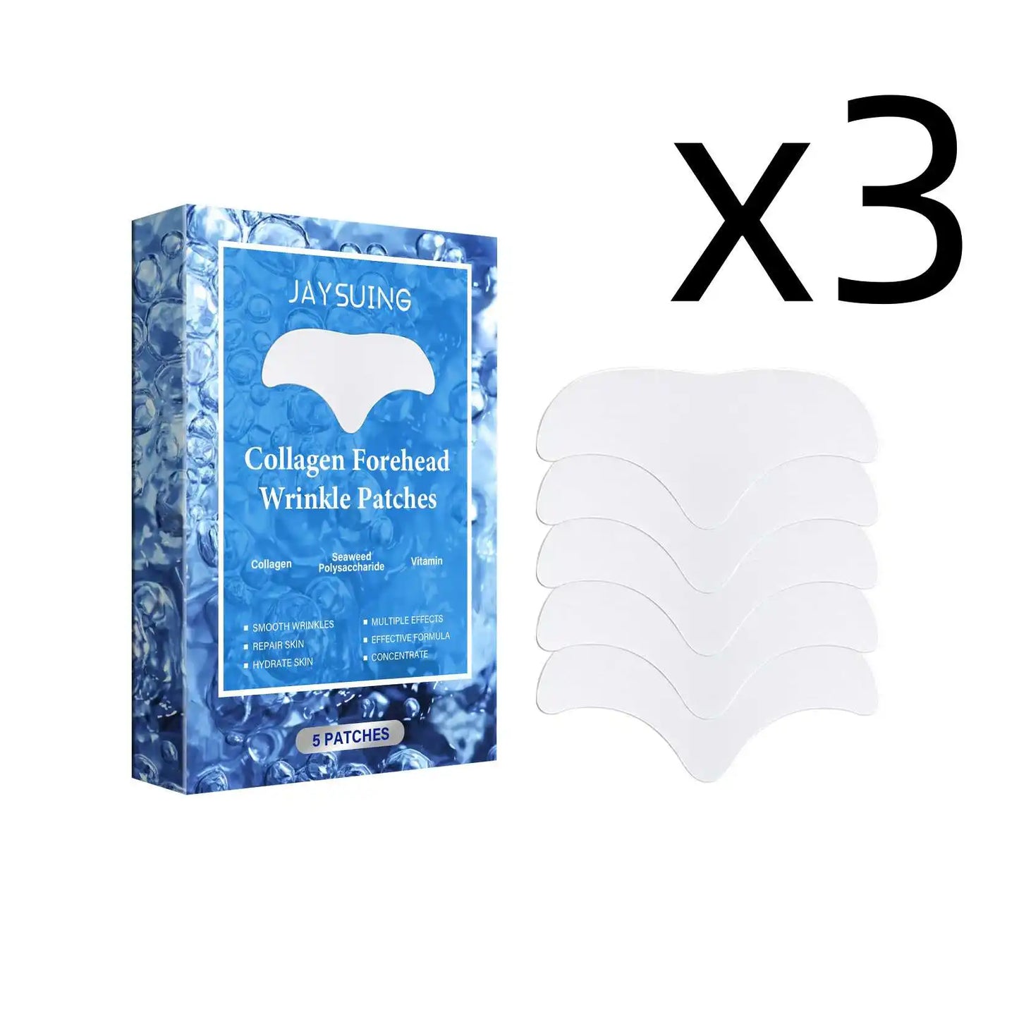 Anti Wrinkle Forehead Patch Frown Lines Remover Deeply Nourishing Firming Lifting Skin Anti-Aging Collagen Forehead Care Sticker Peaceful Pleasures Health and Wellness 15 patches Boxed