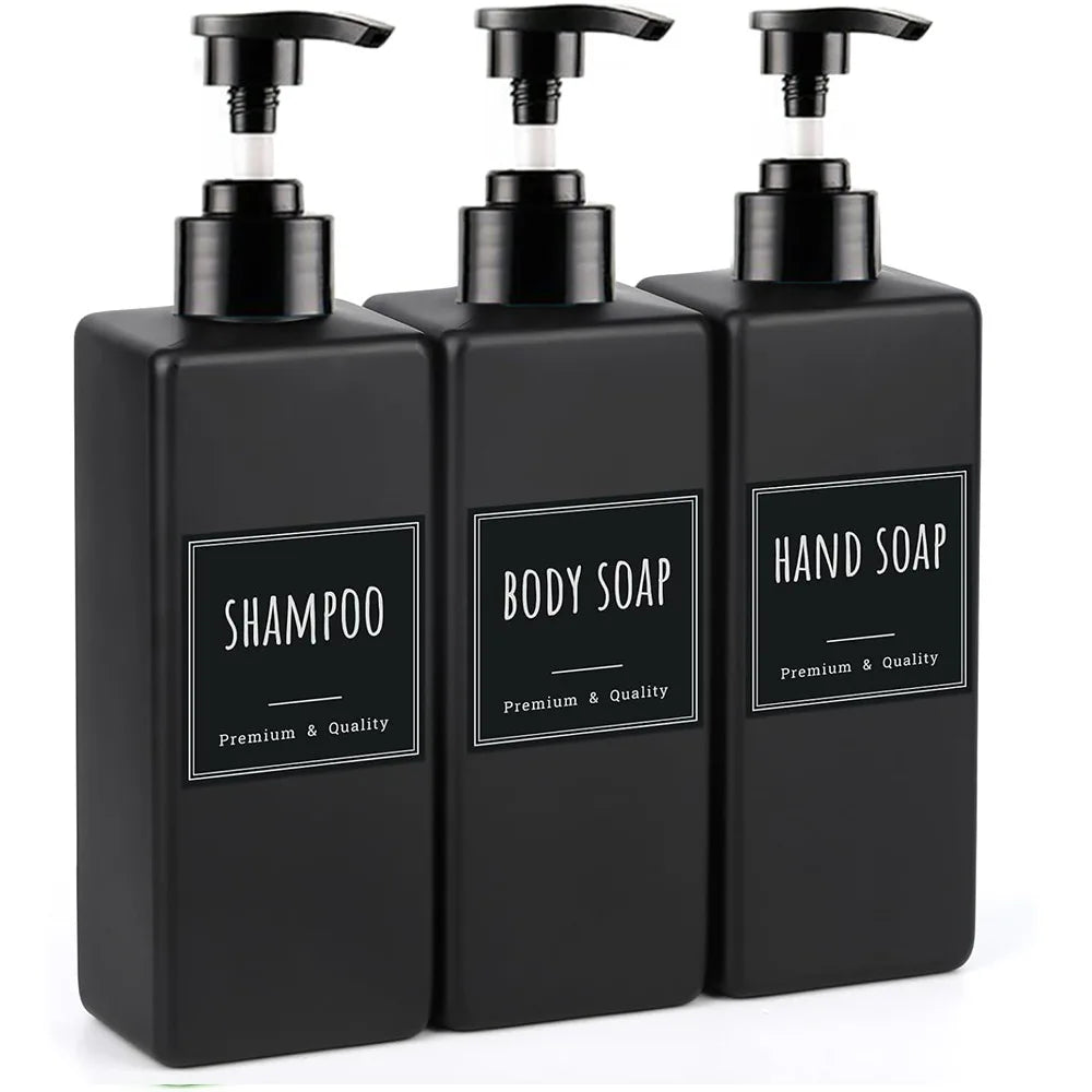 3-Pack 500ml Soap Dispenser Set with Labels | Bathroom