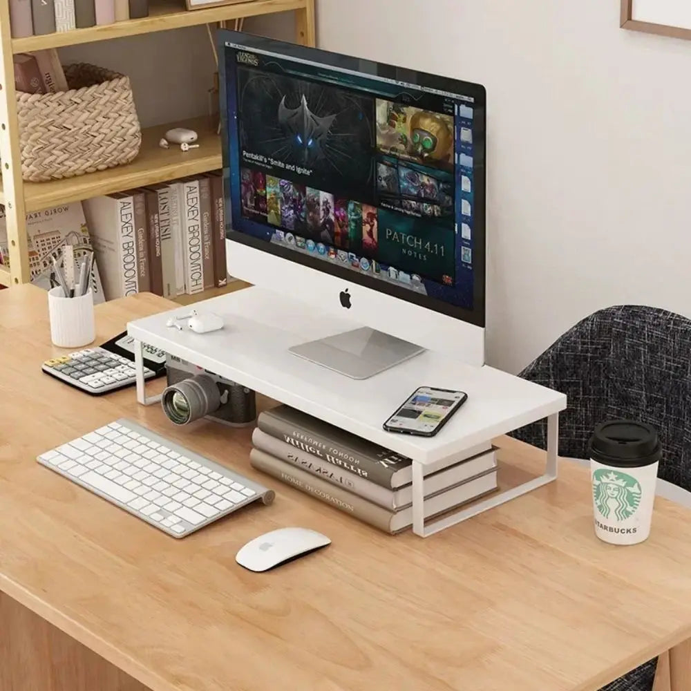 Computer Monitor Elevated Monitor Base Home Office Storage Rack Computer Desktop Creative Storage Rack Office Storage Supplies Peaceful Pleasures Health and Wellness