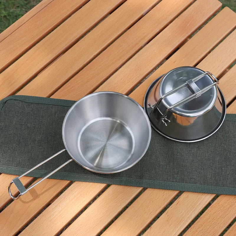 304 Stainless Steel Folding Camping Bowl & Portable Mug Camping Bowl & Mug Peaceful Pleasures Health and Wellness