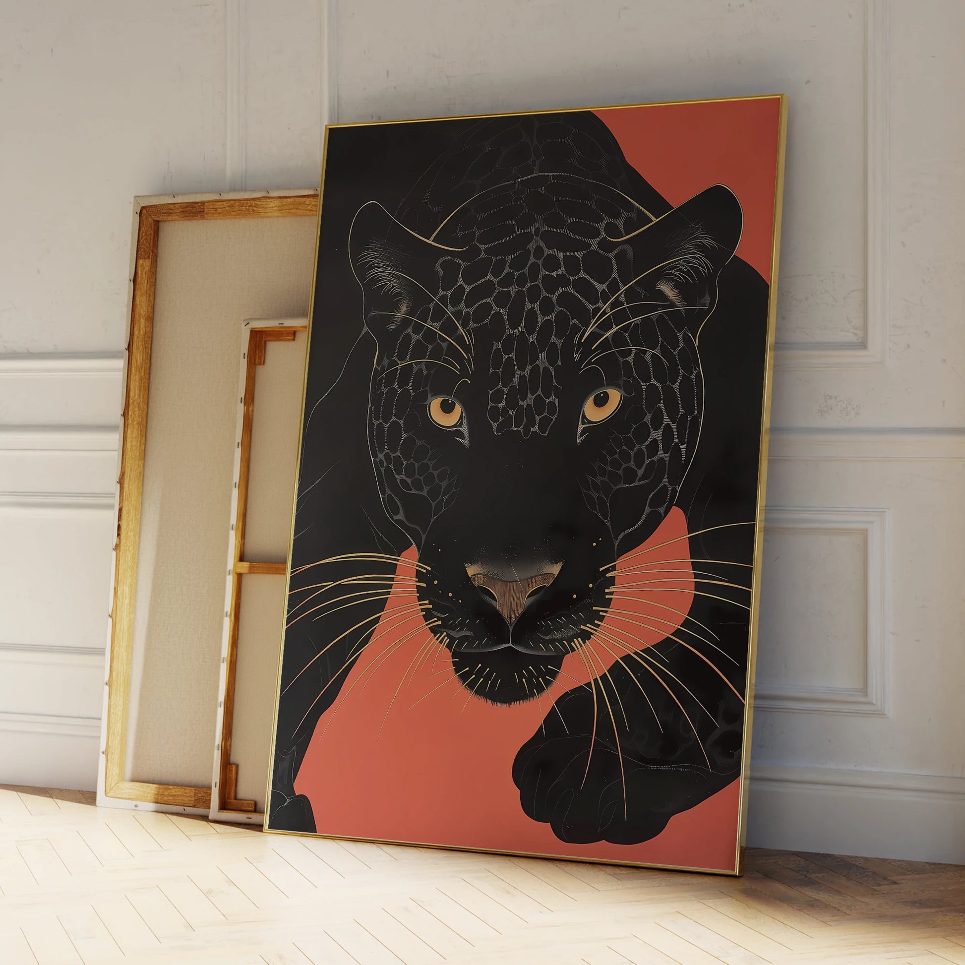 Modern Jaguar Animal Illustration Black Leopard Wall Art Prints Canvas Painting Poster Picture For Living Room Home Decor Peaceful Pleasures Health and Wellness