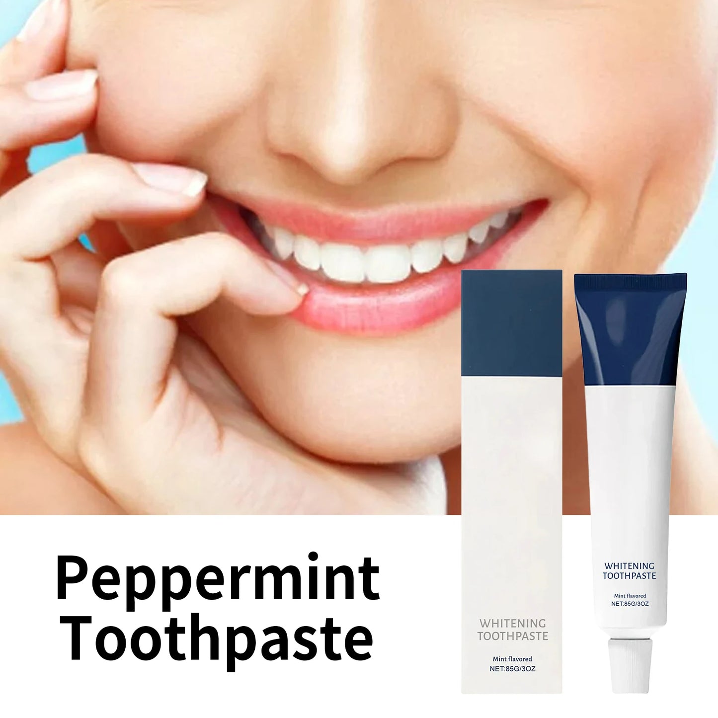 Teeth Whitening Toothpaste Remove Dental Plaque Reduce Tartar Relieve Gum Sensitivity Fresh Breath Peppermint Toothpaste 85g ﻿ Peaceful Pleasures Health and Wellness