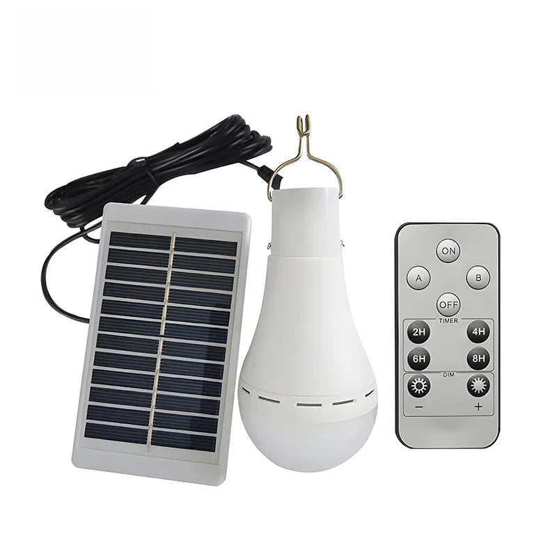 Solar Rechargeable Emergency Lamp USB Rechargeable Home Light Outdoor Campground Stand Light Wireless Remote Control Night Light Peaceful Pleasures Health and Wellness solar panel 7W