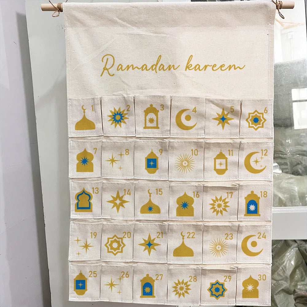 Ramadan Kareem 30-Day Countdown Advent Calendar | Eid Decor Holiday Countdown Calendar Peaceful Pleasures Health and Wellness