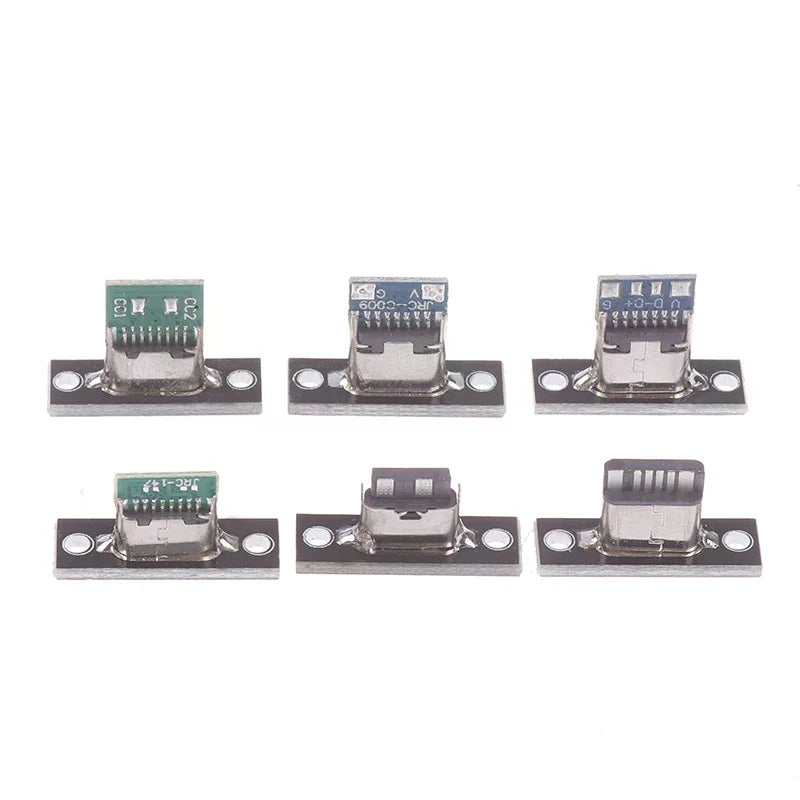 5-Pack USB 3.1 Type-C Female Socket Connector with Fastening Plate