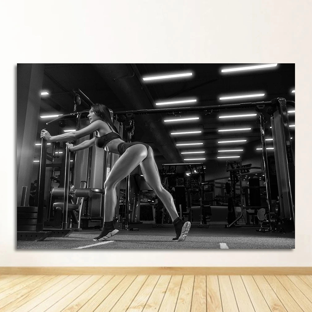 Nordic Fitness Woman Canvas Wall Art | Scandinavian Decor