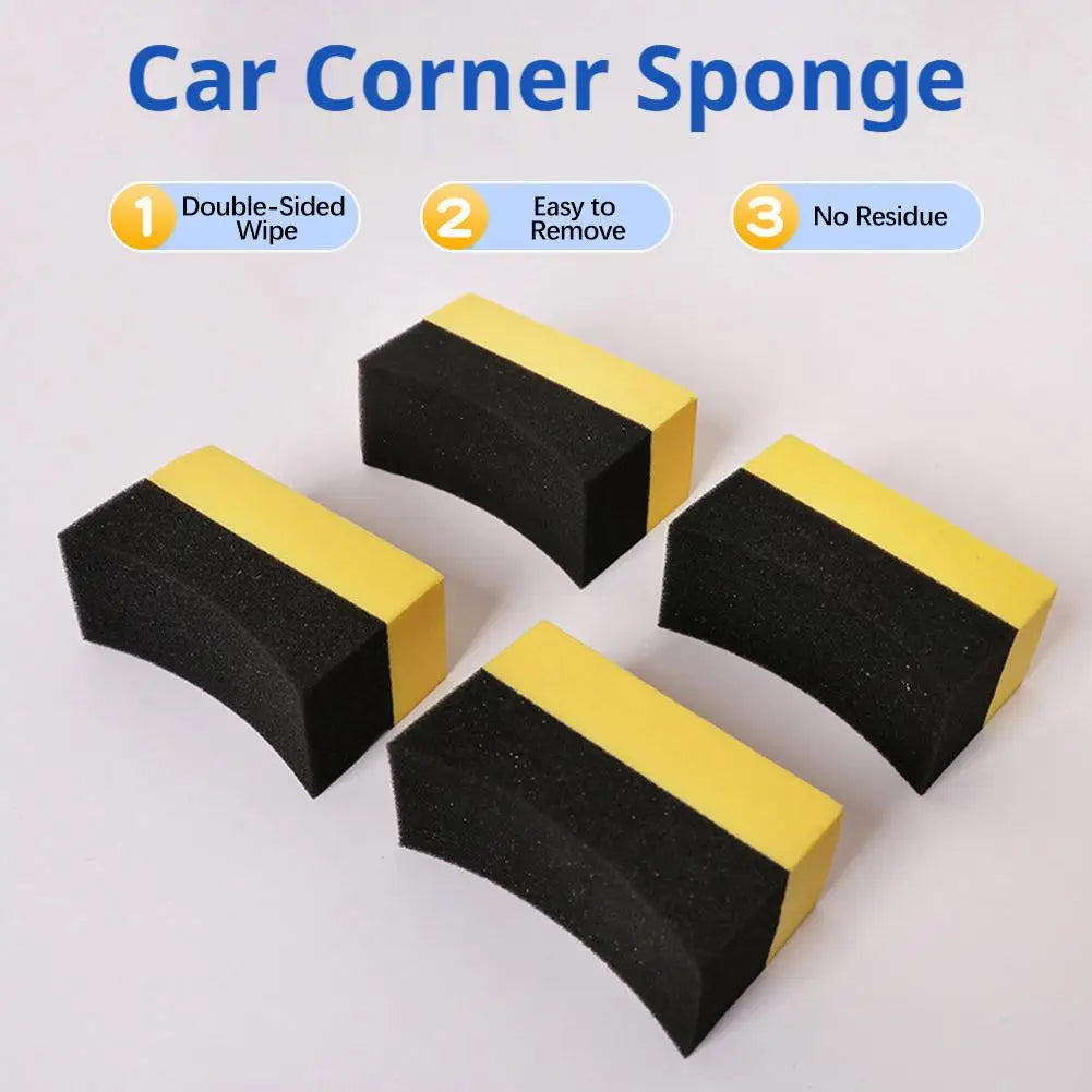 4pcs Auto Cleaning Sponge Brush Set for Car Wheel Tire Wash Wipe Water Suction Sponge Pad Wax Polishing Tyre Brushes Tools Peaceful Pleasures Health and Wellness