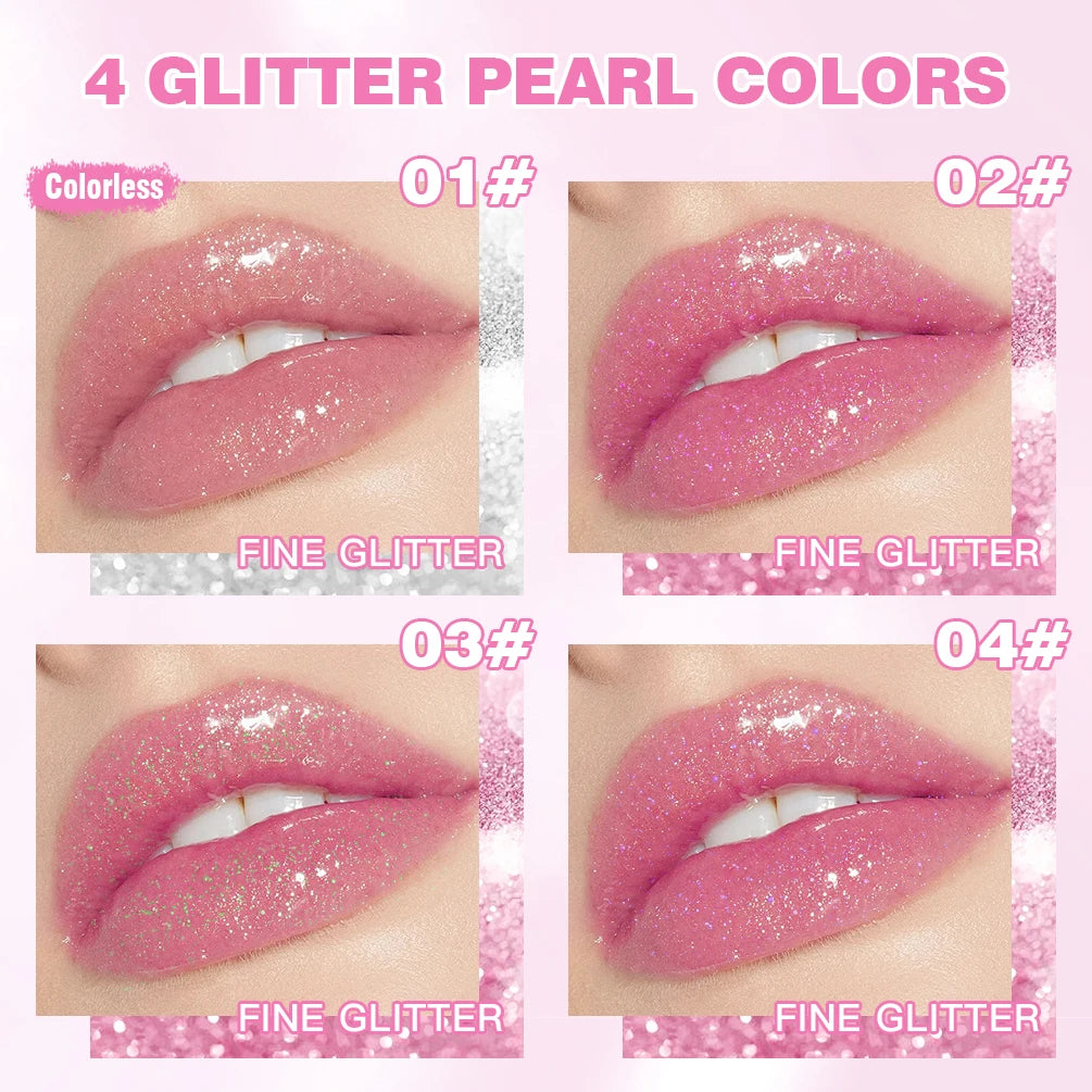 QIBEST Glitter Pearlescent Diamond Lipstick Transparent Color Change Lipstick Moisturize Lip Balm Lip Care Sexy Lip Tint Makeup Peaceful Pleasures Health and Wellness