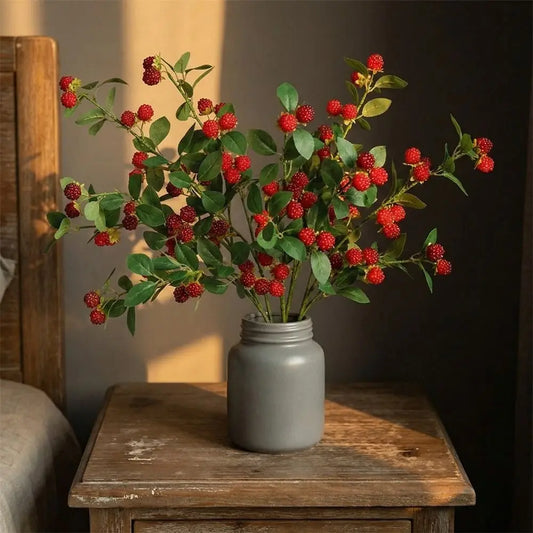 Realistic Artificial Raspberry Branch | Faux Fruit Décor 65cm Artificial Flower Branch Oasis Select