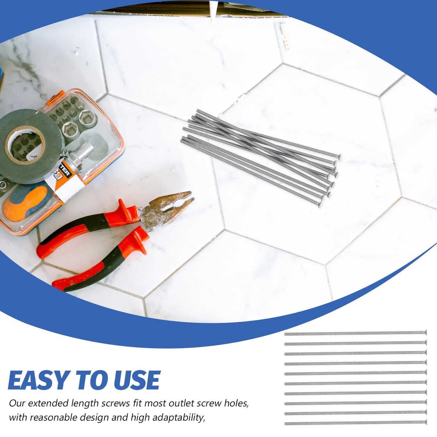 10Pcs Long Outlet Screws Stainless Steel Wall Plate Screws for Outlet Box Mounting Electrical Repair Flat Screws, Peaceful Pleasures Health and Wellness