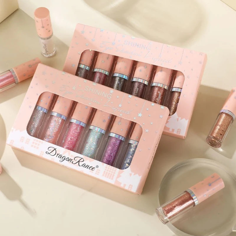 6-Piece Glitter Liquid Eyeshadow Set – Shimmer & Sequin Pens