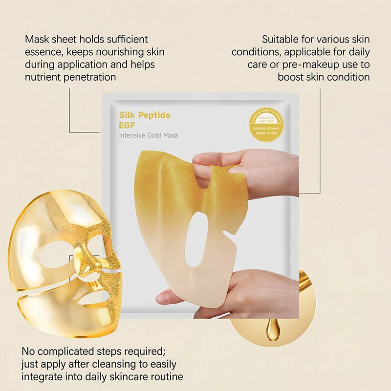 Gold Silk Peptide Collagen Overnight Mask – K-Beauty 4pcs