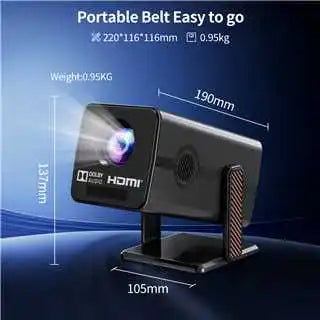 Portable Mini Projector Native 1080P 4K Supported Android 13 230ANSI 16GB RAM Auto Focus WiFi 5 BT5.2 Home Theater Projector Peaceful Pleasures Health and Wellness