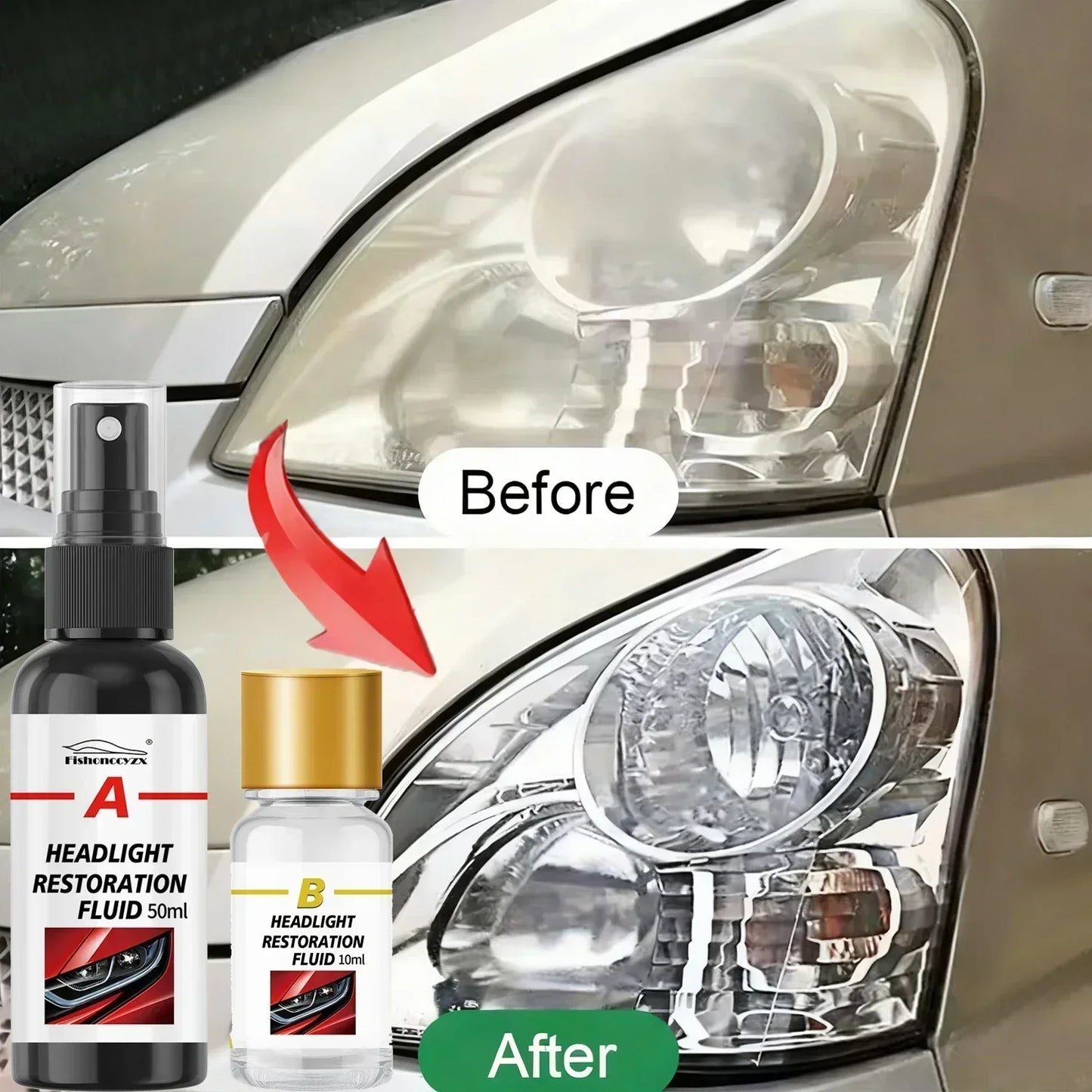 Car Headlight Restoration Polishing Kits Headlamp Scratch Remover Repair Cleaning Oxidation Headlight Crystal Coating Liquid Peaceful Pleasures Health and Wellness