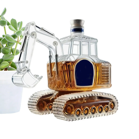 Excavator Whiskey Decanter | Crystal Glass Gift for Him Whiskey Decanter Peaceful Pleasures Health and Wellness