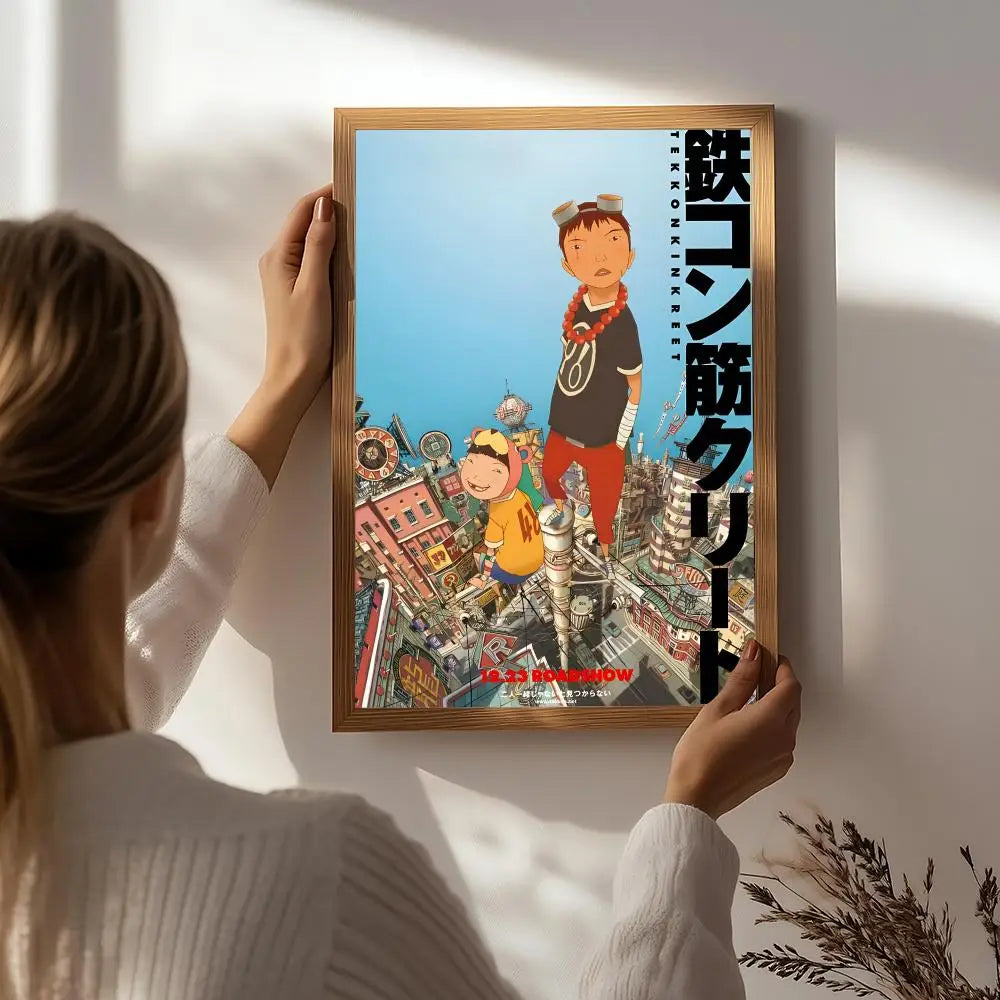 Tekkonkinkreet Anime Poster HD Self-Adhesive Waterproof Wall Art Anime Wall Poster Peaceful Pleasures Health and Wellness White1 21X30cmNoframe