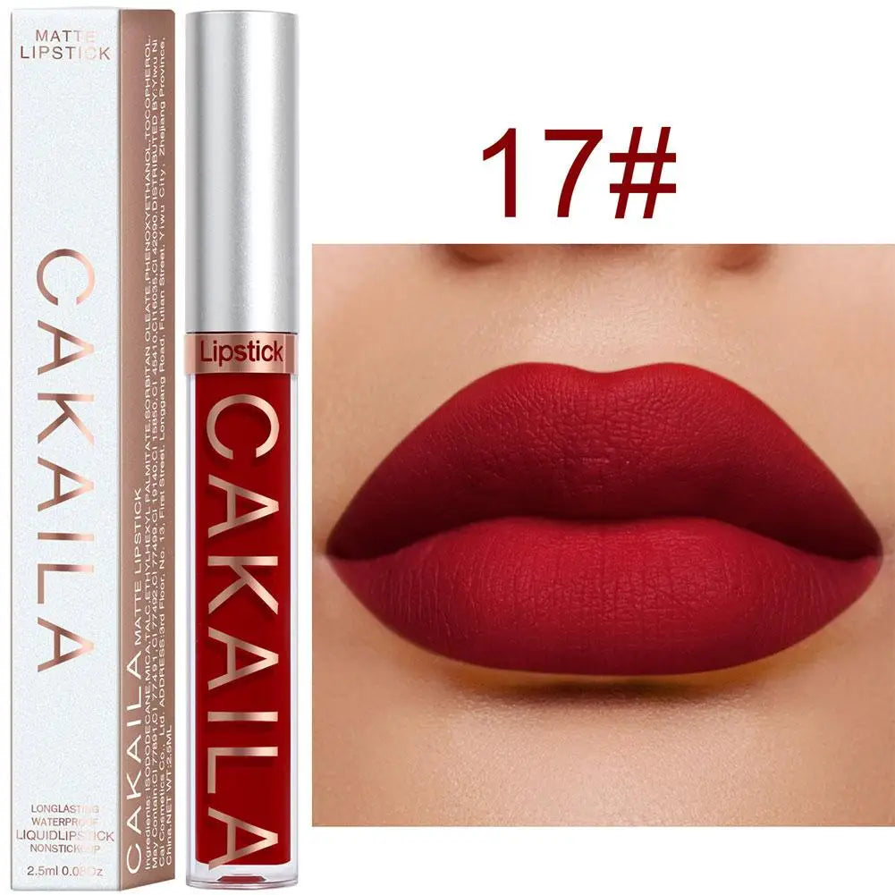 Velvet Matte Liquid Lipstick – 18 Shades, Waterproof & Long-Lasting