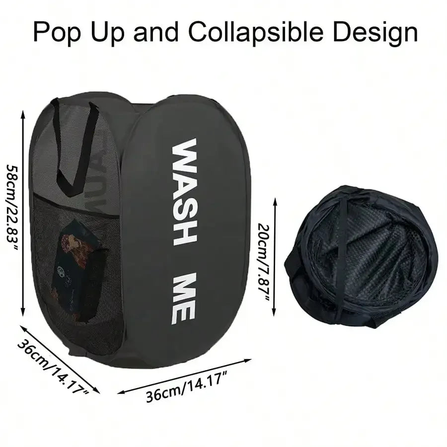 Portable Mesh Pop-Up Laundry Hamper | Collapsible Basket Collapsible Laundry Hamper Peaceful Pleasures Health and Wellness