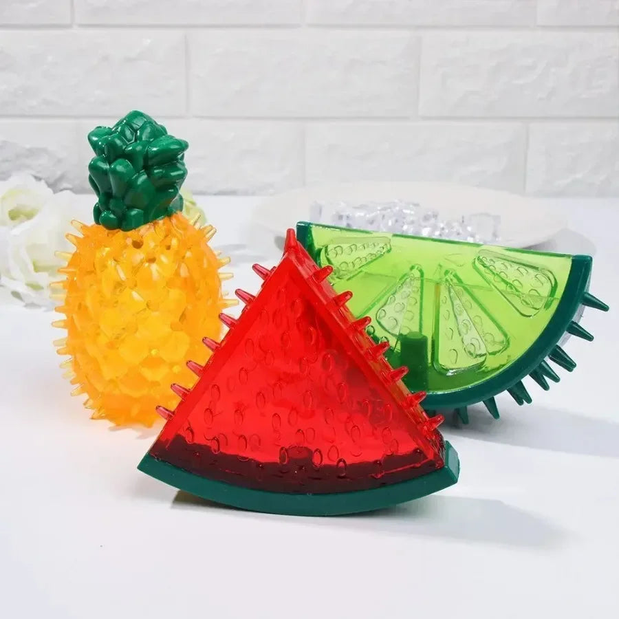 Freezable Fruit Pet Chew Toy | Cooling Dog & Cat Summer Toy