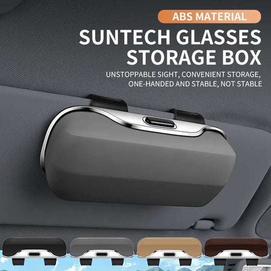 Car Sun Visor Sunglasses Holder & Eyeglass Case | Press Button Car Glasses Holder Oasis Select