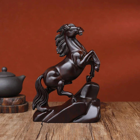 2026 Year of the Horse Figurine | Chinese New Year Wood Statue Decorative Figurine Oasis Select
