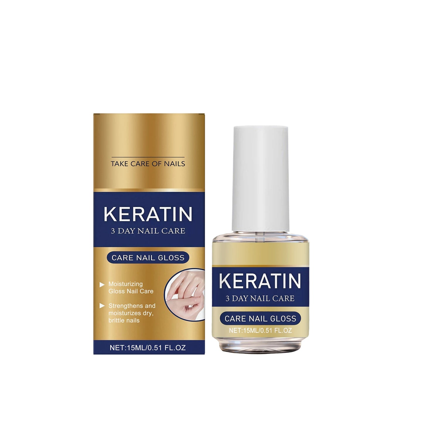 Nail Care Oil Keratin Strengthening Repair Brittle Nail Prevent Breakage Plant Nourish Nails Base Professional Nail Strengthener Peaceful Pleasures Health and Wellness 15ml Boxed