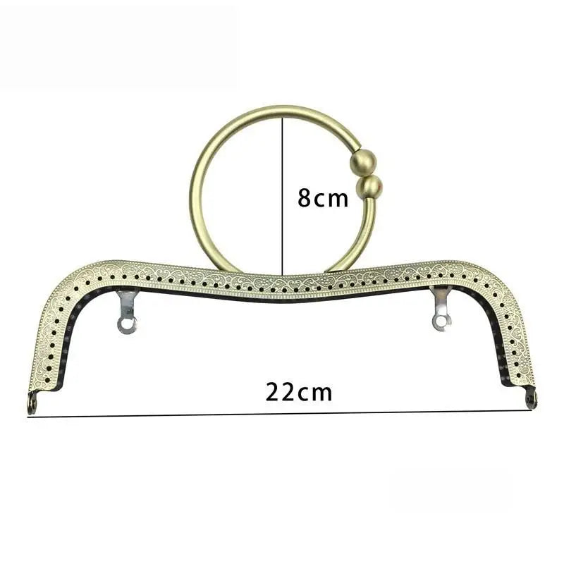 22cm Metal Purse Frame Kiss Clasp M-Shape DIY Bag Handle