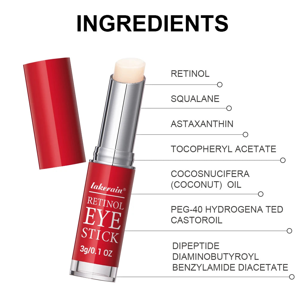 Anti-Wrinkle Eye Cream Stick Retinol Remove Eye Bags Dark Circles Anti Aging Lifting Whitening Moisturizing Brighten Eye Primer Peaceful Pleasures Health and Wellness