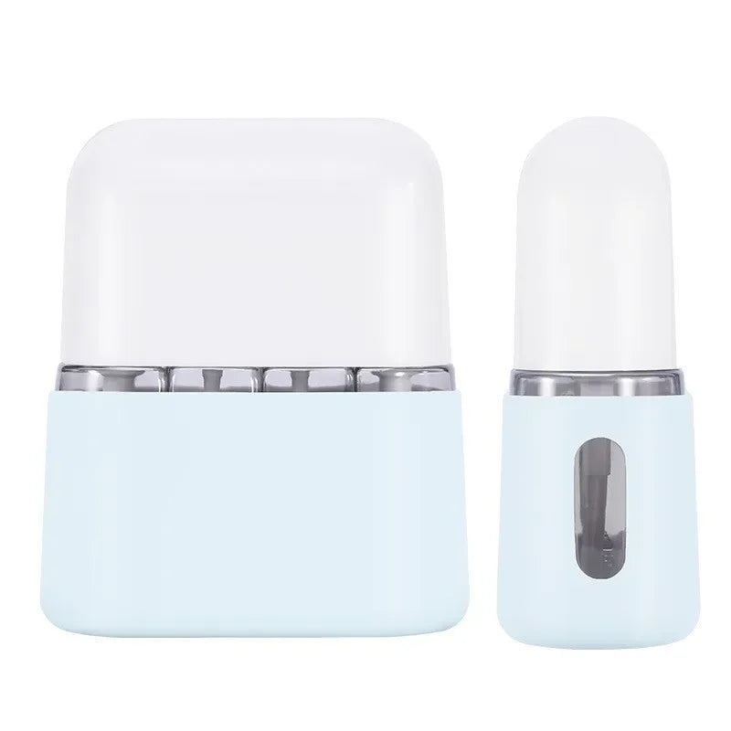 3PCS SET 50ml&100ml Travel Bottle Set Shampoo Shower Gel Hand Soap Cosmetic Moisture Body Empty Bottle Travel Kit Accessories Peaceful Pleasures Health and Wellness 3-in-1 blue