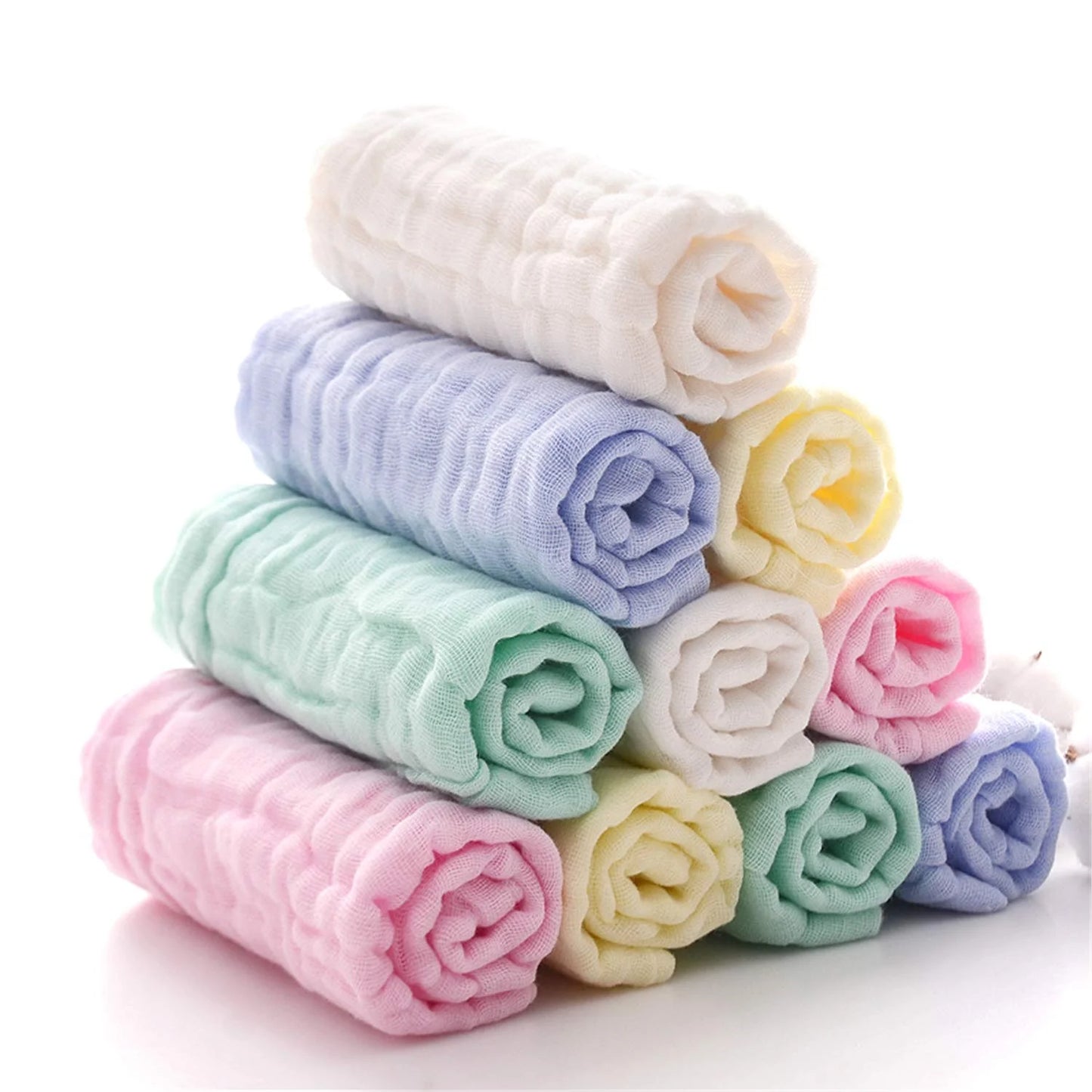 Baby Muslin Washcloths 6-Layer Cotton | Soft Newborn Face Towel 2pk