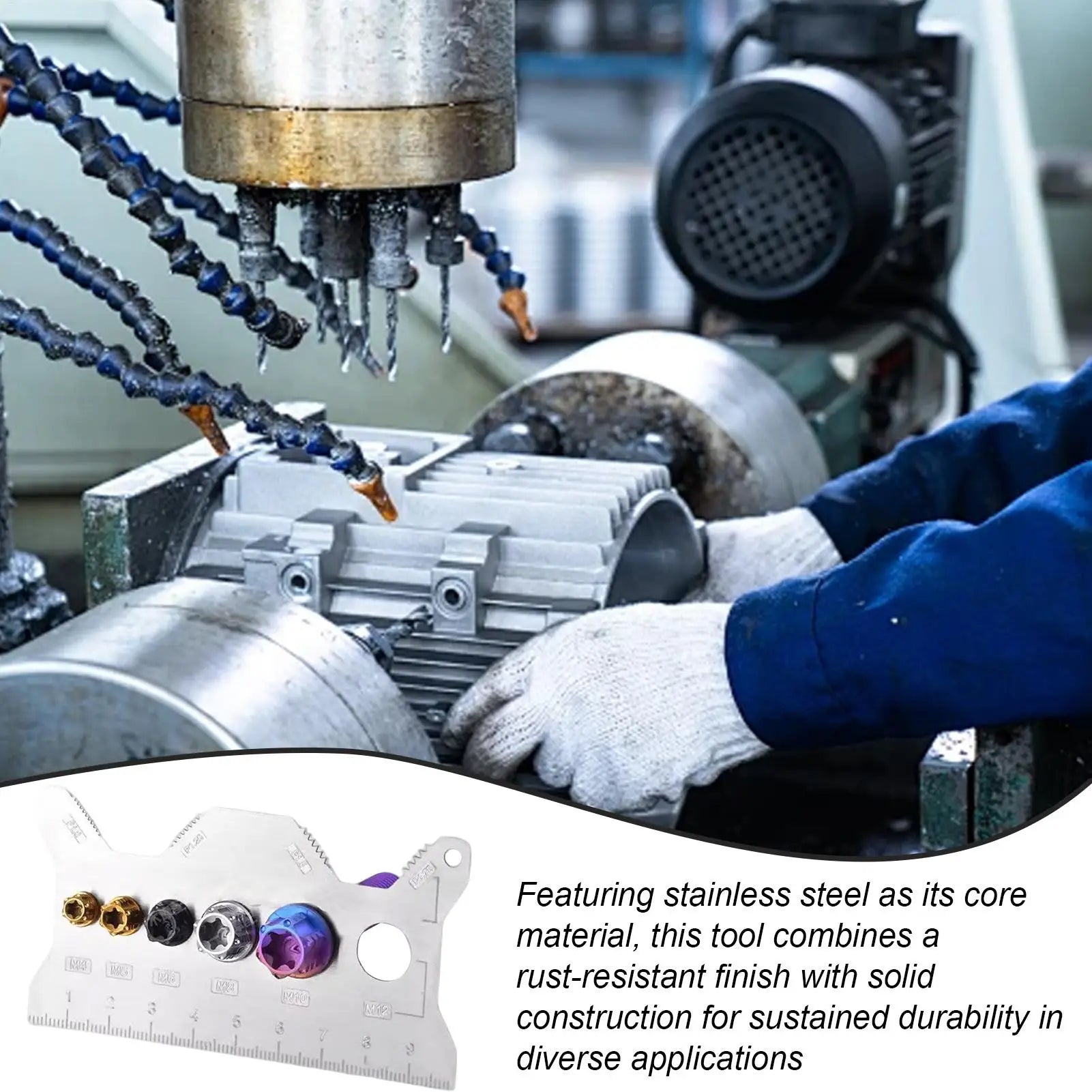 Bolt Measuring Tool Nut Bolt Thread Gauge Portable Standard Accurate Stainless Double-sided Identifier For Workshop Furniture Peaceful Pleasures Health and Wellness China Mainland