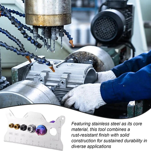 Bolt Measuring Tool Nut Bolt Thread Gauge Portable Standard Accurate Stainless Double-sided Identifier For Workshop Furniture Peaceful Pleasures Health and Wellness China Mainland