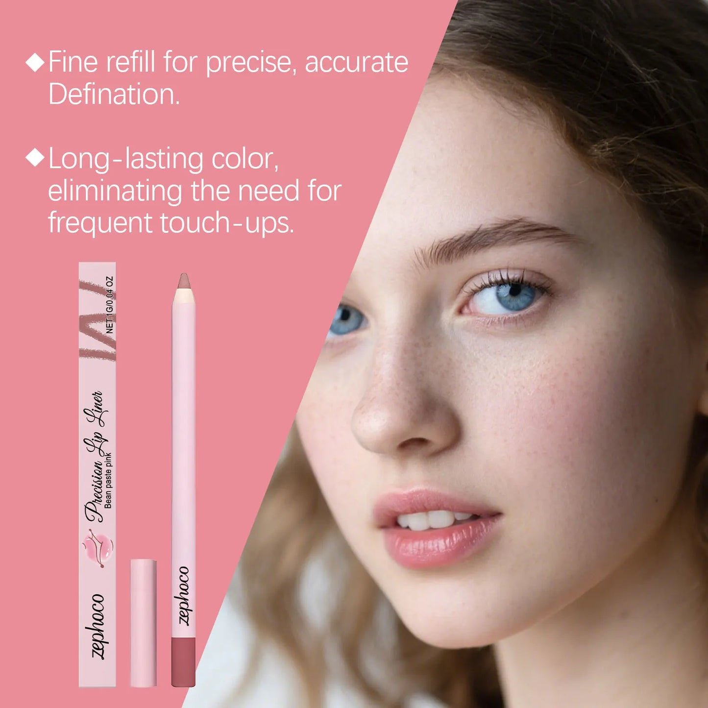 Zephoco Waterproof High Pigment Lip Liner Pencil | Long-Lasting