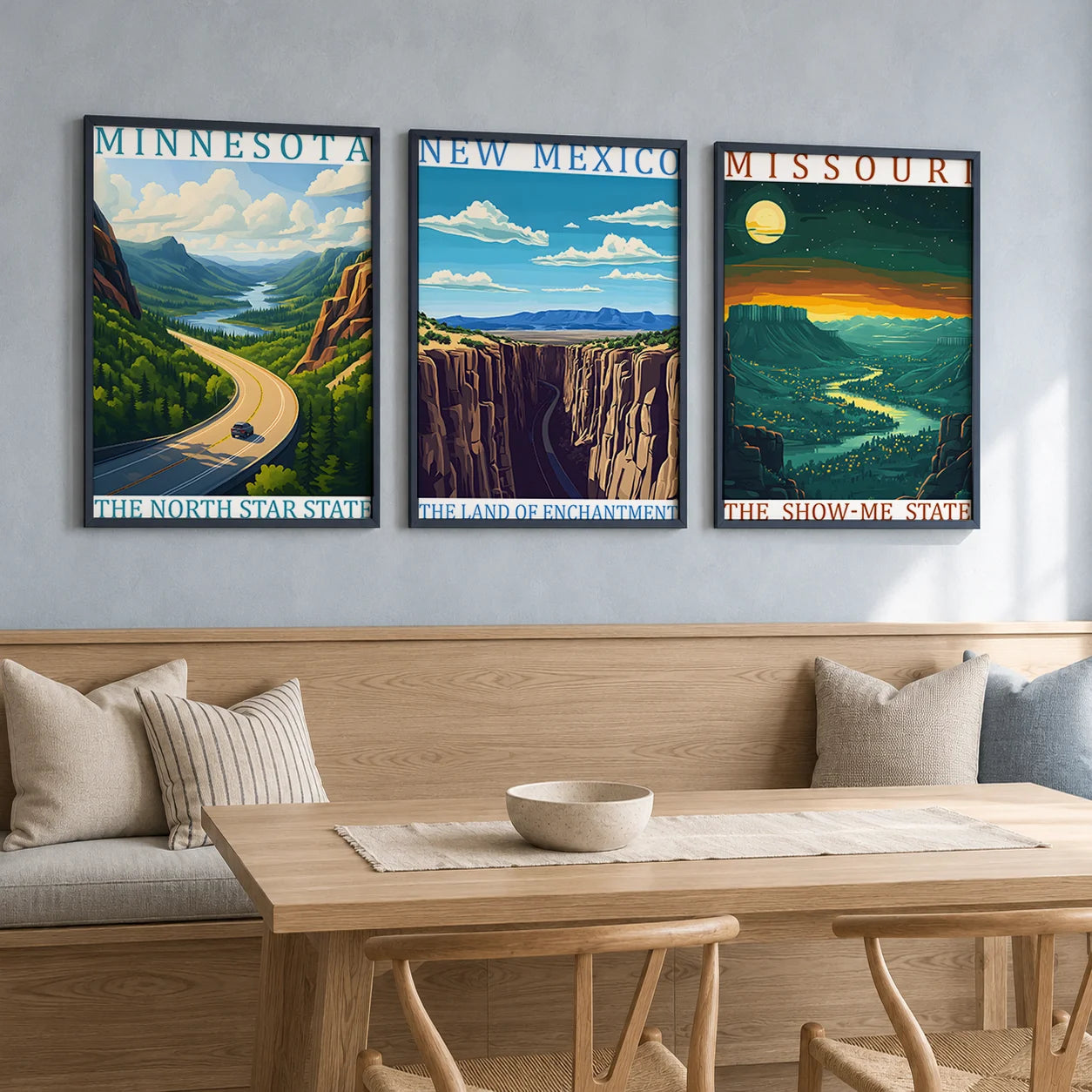 US State Travel Landscape Canvas Wall Art Poster Print Canvas Wall Art Print Peaceful Pleasures Health and Wellness