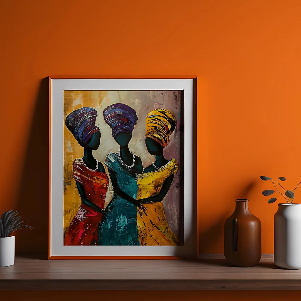 Abstract Wall Art Ethnic African Tribal Female Modern Abstract Oil Painting Canvas Painting Western Style Living Room Wall Decor Peaceful Pleasures Health and Wellness