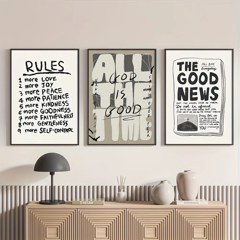 3-Piece Christian Inspirational Canvas Wall Art Set