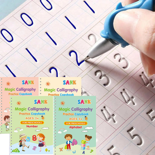 Sank Magic Practice Copybook Pen Preschools Kids Calligraphy English Peaceful Pleasures Health and Wellness