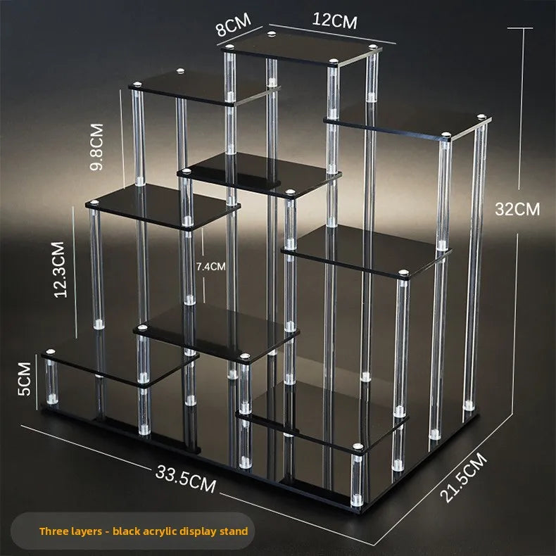 Acrylic Multi-Layer Tiered Display Rack & Storage Shelf