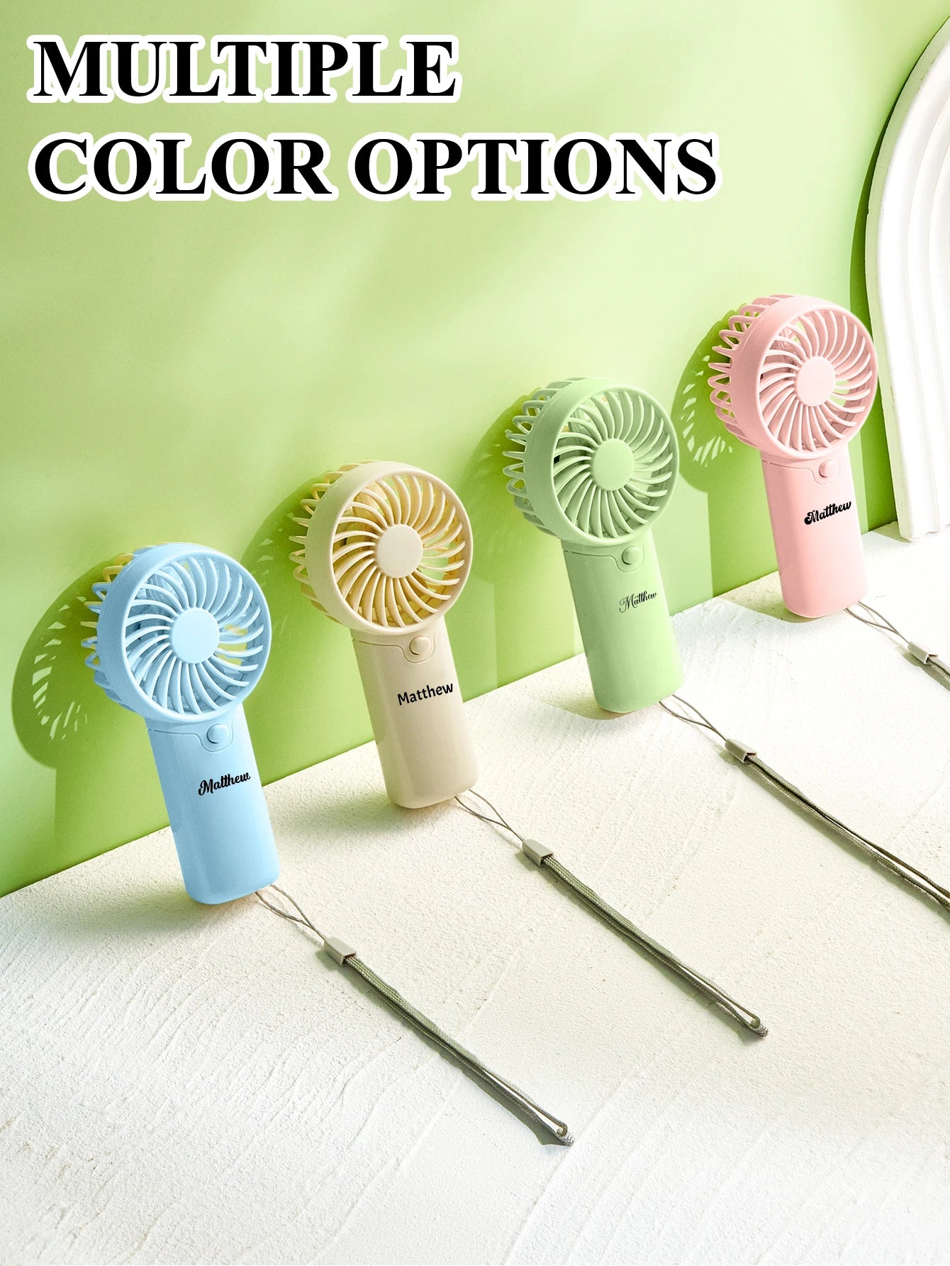 1pc Custom Mini Fan Summer Portable Fan Personalized Handheld Fan with Lanyard Gift for Mom Dad Him Her Birthday Valentine Peaceful Pleasures Health and Wellness