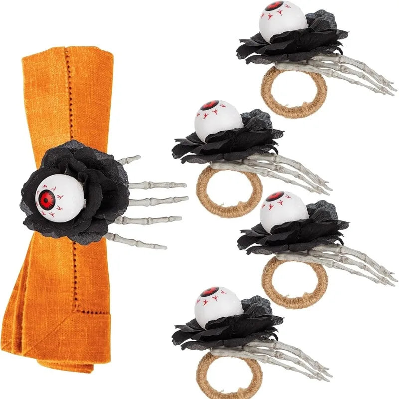 Halloween Pumpkin Napkin Rings Set 6–12pcs | Spooky Table Decor