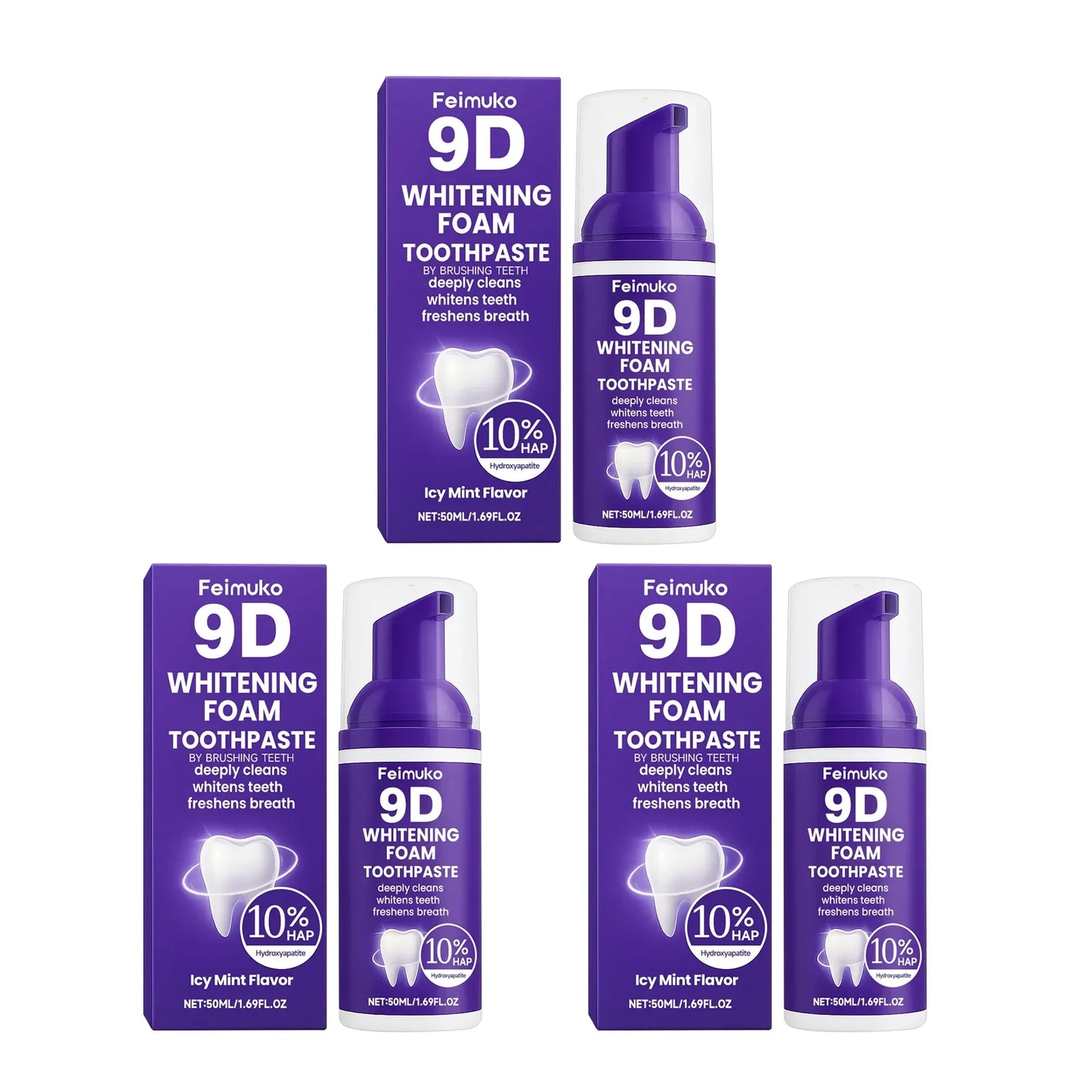 FEIMUKO 9D Whitening Mousse Toothpaste – Plaque & Stain Removal