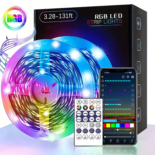 WS2812B RGBIC LED Strip Lights 1–20M | Music Sync App Remote LED Strip Lights Peaceful Pleasures Health and Wellness