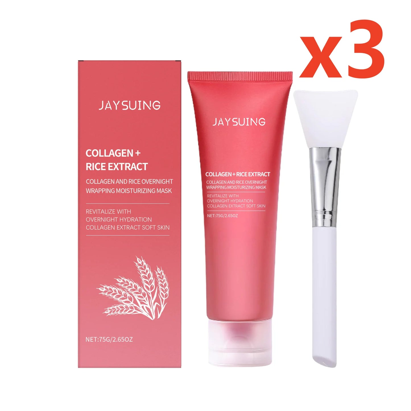 Rice Moisturizing Peel-Off Facial Mask for Skin Revitalization Peaceful Pleasures Health and Wellness 3x75g boxed 75g