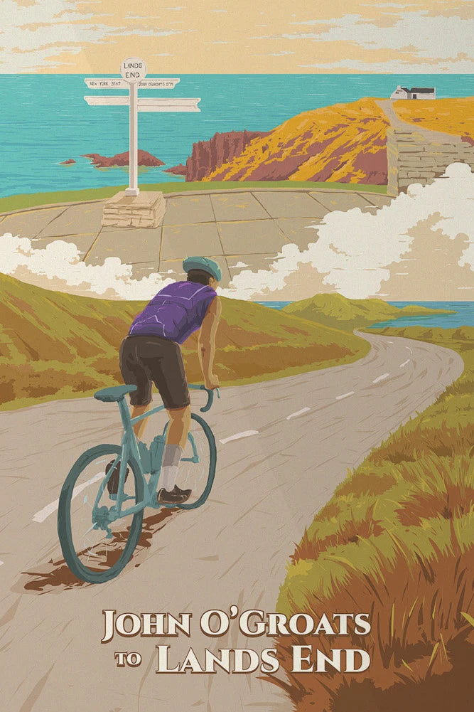 Hadrian's Cycleway Canvas Poster | Northumberland Cycling Wall Art
