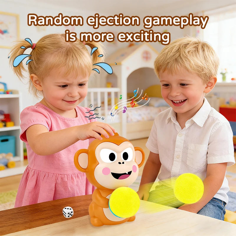 Catapult Monkey Game Music Kids Shooting Ball Interactive Table Toy