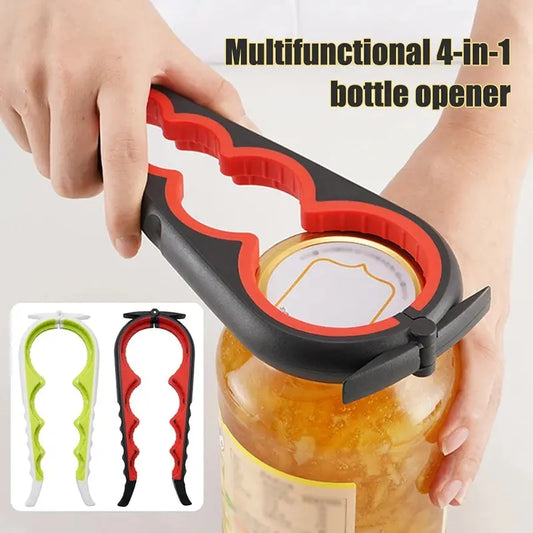 Can Opener Multi Functional Four In One Beverage Bottle Opener Cap Twister Four Position Can Opener Anti Slip Cap Twister Peaceful Pleasures Health and Wellness