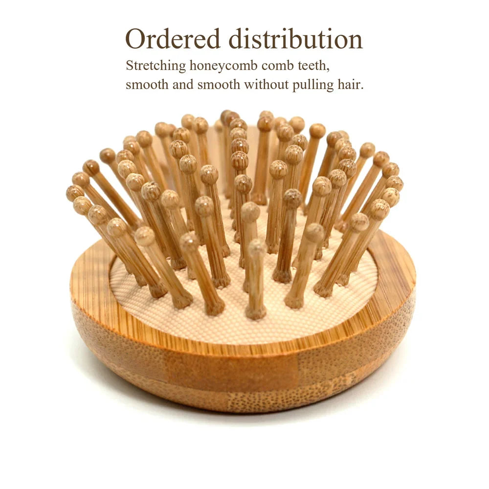 Natural Bamboo Air Cushion Hair Brush – Anti-Static Detangler